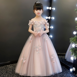 Một- vai cô gái đám cưới máy chủ con sinh nhật buổi tối ăn mặc công chúa váy hoa cô gái đàn piano trang phục váy dài nữ