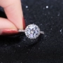 Nhẫn bạc sterling 1 cara mô phỏng nhẫn nữ kim cương nhẫn cưới zircon micro-set Nhật Bản và Hàn Quốc đơn giản hipster quà tặng cá tính nhẫn nam vàng 18k