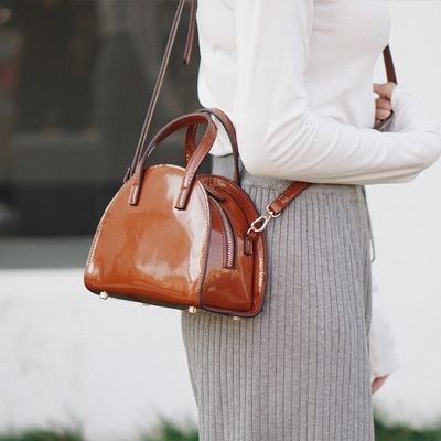 contourlines【胧月】漆皮复古包 斜挎手提女包贝壳包迷你包新品