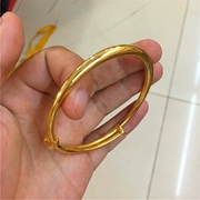 Nhật Bản và Hàn Quốc phiên bản của vòng đeo tay vàng Liên minh châu Âu cao đánh bóng bề mặt cát vàng vòng đeo tay nữ vòng tay trang sức quà tặng điều chỉnh - Vòng đeo tay Cuff