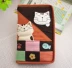 Nhật Bản KINECAT mèo Kiro chính hãng mèo ESQ Kara mèo Nhật Bản vải cotton hộ chiếu gói thẻ ID ví da đựng giấy tờ xe ô tô Túi thông tin xác thực