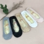 Thuyền vớ nữ cotton nông miệng thấp giúp vô hình silicone non-slip không rơi với siêu mỏng ren openwork vớ lưới tất cổ ngắn