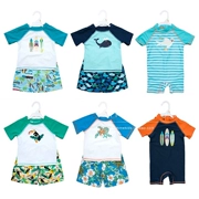 MMW KIDS Boy Summer Summer Mẫu họa tiết chống nắng Jumpsuit dễ thương + Quần short 2 mảnh áo tắm