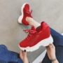 2018 mùa hè mới dày dưới tăng giày net in Hàn Quốc phiên bản của giày thể thao của phụ nữ đan rỗng thở giày thấp giày converse nữ