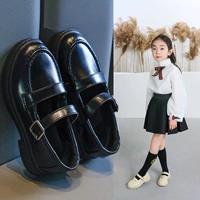 Детская модная обувь для кожаной обуви в английском стиле для принцессы, 2020, в стиле Шанель, в британском стиле