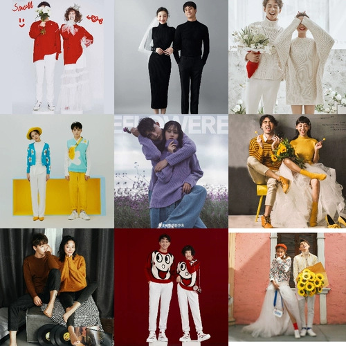 Демисезонный реквизит для фотографии подходит для фотосессий, парная одежда для влюбленных, свитер, комплект, 2020