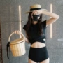 Áo dài nữ nửa thon gọn giản dị của Hàn Quốc gợi cảm màu đen Slim hai mảnh nước hoa nhỏ mùa xuân nóng bỏng bảo thủ - Bộ đồ bơi hai mảnh áo bơi 2 mảnh