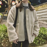 Mùa đông 2018 ngắn 160 mới đẹp trai T port gió nhỏ tươi đôi áo len cotton cộng với áo khoác nhung