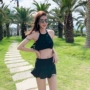 Hàn Quốc chia ba mảnh bảo thủ nhỏ nước hoa ren áo tắm nữ che bụng váy mỏng phong cách cô gái nóng bỏng mùa xuân áo tắm 	bikini 2 mảnh màu xanh