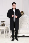 Áo trung niên cha dày áo len nam trung niên quần áo mùa đông cộng với phần dài cộng với áo len nhung cho nam áo gió