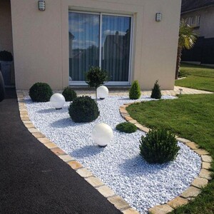 50斤白色石子鹅卵石花园原石天然庭院阳台造景铺地路景观小白石头