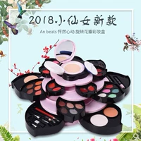 Rung xoay Big Plum Lotus Trang điểm Foundation Hộp Hoa Petal Makeup Palette Đa chức năng Kết hợp trọn bộ bảng mắt tutu