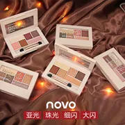 Mỹ phẩm trang điểm NOVO Silky Six-Color Eyeshadow Người mới bắt đầu Beauty Pearlescent Matte Eyeshadow Palette - Bóng mắt