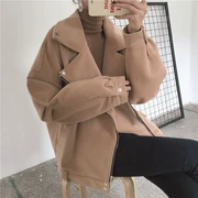 Áo khoác len nữ tay dài 2018 thu đông 2018 phiên bản mới của Hàn Quốc diện áo khoác lửng mỏng bó cổ sinh
