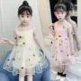 Quần áo bé gái mùa hè 2019 sản phẩm mới trẻ em lớn Phiên bản Hàn Quốc của váy ren lưới ngắn tay thêu hoạt hình - Khác váy trẻ em đẹp
