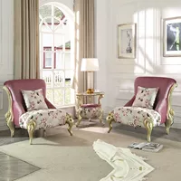Европейский стиль сингл -личный диван -диван красавидный салон прием роскошной высокой малой квартиры ткань из трех человек. Комбинация кофейного столика Jane Europe