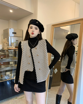 taobao agent Demi-season vest, jacket, plus size, Chanel style
