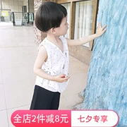 Em bé Hanfu 1 bé trai và bé gái Trang phục bé xéo áo vest nhỏ bằng vải cotton gạc áo sơ mi hè 3 tuổi - Áo ghi lê