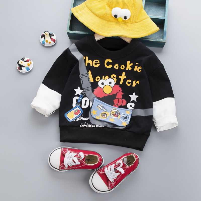 Schoolbag Long Sleeve Black & Topbaby Autumn clothes Boy Spring and Autumn suit 2021 new pattern Foreign style Three piece set tide baby clothes handsome Children's wear