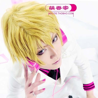 taobao agent Mengxiang's Headless Horseman Strange Record Flat Wig and Shima Shizuo Mirror Sound LEN Shimo Gold Cosplay Wig