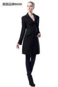 Áo khoác len nữ cao cấp của BGSD áo khoác len cổ điển phong cách châu Âu và Mỹ Slim dài 121794 - Áo khoác dài
