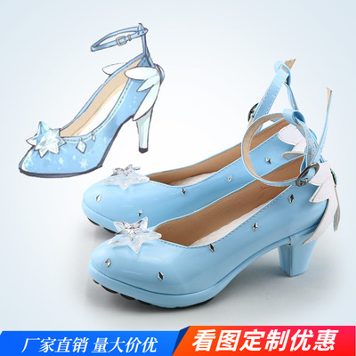 taobao agent Hatsune Miku COSPLAY Shoes 2019 Ice and Snow Hatsune V Home Miku Princess COS Shoes Customization