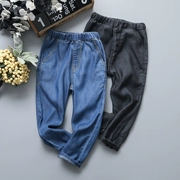 Quần jeans bé trai sáng màu và mềm mại nữ 2019 hè trẻ em quần chống muỗi mới Quần bé điều hòa không khí - Quần jean