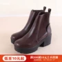 Mười lăm trung tâm mua sắm để rút giày mùa thu và mùa đông của phụ nữ dày đơn giản với ống ngắn PU thời trang hoang dã Anh XZ170K giày boot nữ
