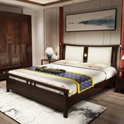 Mới Trung Quốc phong cách giường gỗ rắn 1,8 m phòng ngủ chính giường đôi hiện đại Zen ánh sáng sang trọng khách sạn mẫu nội thất phòng tùy chỉnh - Nhà cung cấp đồ nội thất