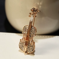 Thời trang Nhật Bản và Hàn Quốc dễ thương rhinestone violon nhạc cụ trâm cài áo trâm cài pin phụ kiện quần áo nam và nữ món quà sinh nhật - Trâm cài ghim cài áo vest nam