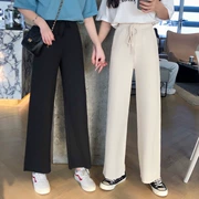 Sicily chick ~ mùa hè phiên bản mới của phụ nữ Hàn Quốc của dây đeo quần lửng co giãn eo thường xuyên quần dài thẳng - Cộng với kích thước quần áo