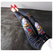 Thu Châu Âu 2019 mùa thu nữ phiên bản Hàn Quốc của quần jeans nữ mới mặt gió lỗ chân nhỏ quần thời trang thủy triều - Cộng với kích thước quần áo