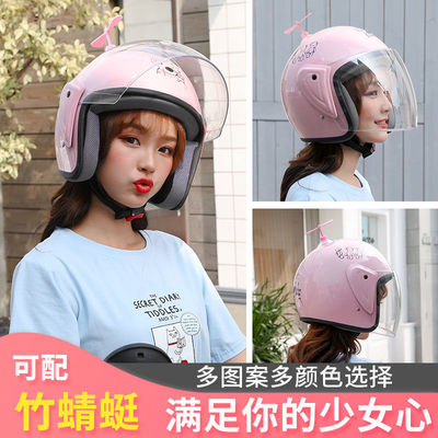 电动电瓶车头盔灰男女士四季通用半盔轻便可爱韩版安全帽15