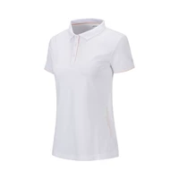 Li Ning tay ngắn nữ 2019 mùa thu mới thể thao thời trang màu rắn thể thao áo polo ngắn tay APLP058 - Áo polo thể thao áo polo họa tiết