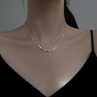 Ожерелье, небольшая дизайнерская цепочка до ключиц, серебро 999 пробы, легкий роскошный стиль