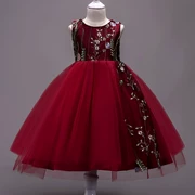 2019 Quần áo trẻ em Hàn Quốc cô gái màu rắn váy công chúa váy cánh hoa lưới nhà sản xuất váy cưới trẻ em - Khác