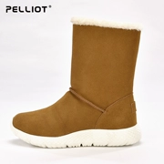 Giày Pelliot và giày ngoài trời cho phụ nữ mùa đông mới không có đệm lót chống trượt tuyết ấm tuyết leo núi