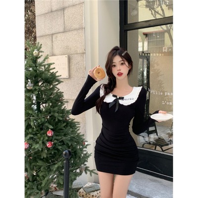 taobao agent Doll, winter short dress, plus size, high waist, hip-accented