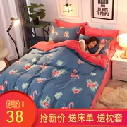 Tinh nhung chăn AB phiên bản của một mảnh mùa đông nhung san hô dày chăn sinh viên flannel ấm chỉ đúp - Quilt Covers