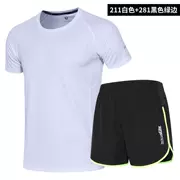 Chạy bộ đồ thể thao nam ngắn ba tốc độ quần short áo thun rộng marathon mùa hè tập thể dục thể thao - Quần áo tập thể hình