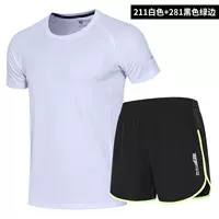 Chạy bộ đồ thể thao nam ngắn ba tốc độ quần short áo thun rộng marathon mùa hè tập thể dục thể thao - Quần áo tập thể hình quần gym nam 2 lớp