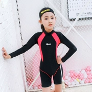 Kem chống nắng Lướt Lướt Xiêm Chân dài Tay Boxer Zipper Học tập Đào tạo Bơi Trẻ lớn Đồ bơi Phụ nữ Đồ bơi - Bộ đồ bơi của Kid