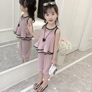 Bộ đồ mùa hè châu Âu siêu cô gái phù hợp với voan lưới màu đỏ quần áo trẻ em trẻ em phiên bản Hàn Quốc của quần áo trẻ em thời trang hai mảnh - Khác