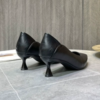Pháp giày cao gót nhỏ mũi nhọn nữ 2022 mới phù hợp mọi lứa tuổi giày công sở da mềm mại thoải mái màu đen giày cao gót chuyên nghiệp giày the thao nữ chính hãng