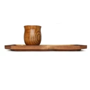 Thiết kế ban đầu Khay treo bát giác bằng gỗ không sơn, khay đựng trà Acac Kung Fu - Tấm
