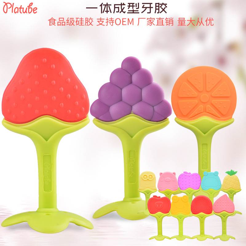Mẹ Baby Baby Teether Baby Silicone Răng Stick Baby Stereo Strawberry Fruit Teether Baby cung cấp - Gutta-percha / Toothbrsuh / Kem đánh răng