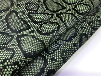 G16-223 Кожаная ручная ручная работа кожаная кожа итальянская зеленая змея, паттерная шерсть из говядины 1,5 мм мягкое