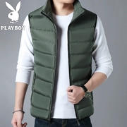 Playboy nam mùa thu đông không tay áo khoác nam hàn quốc vest ngắn vest giản dị áo khoác cotton màu