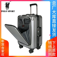 POLO SPORT Paul Business Flip 20 inch vali 24 inch phổ quát bánh xe PC trường hợp xe đẩy khung nhôm hành lý vali kéo nhựa