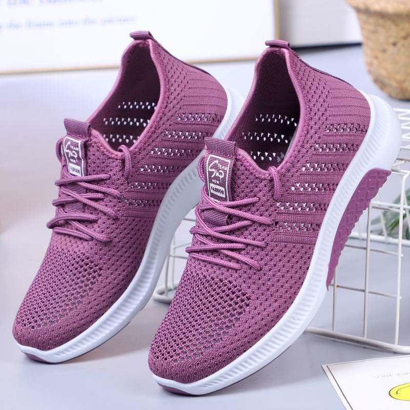 A03 Standard Size Of Purple Net ShoesThe old Beijing cloth shoes female motion leisure time Mom shoes Middle aged and elderly Walking shoes new pattern comfortable non-slip Women's Shoes Shoes for the elderly